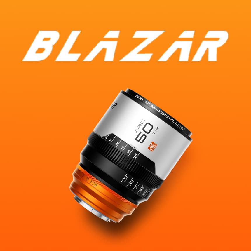 BLAZAR Apex 50mm T1.8 오토포커스 아나모픽 렌즈 1.33X